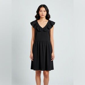 Nordstrom  Treasure Bond Women’s Black Ruffle Strap Dress Halter Neck Open back